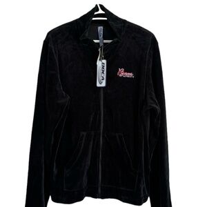 NWT vintage Y2K Bocca black velour full zip jacket size XL new old stock